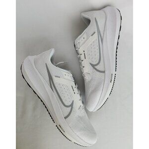 15 MEN'S NIKE AIR ZOOM PEGASUS 40 WHITE SILVER DV3853-102 RUNNING SNEAKERS
